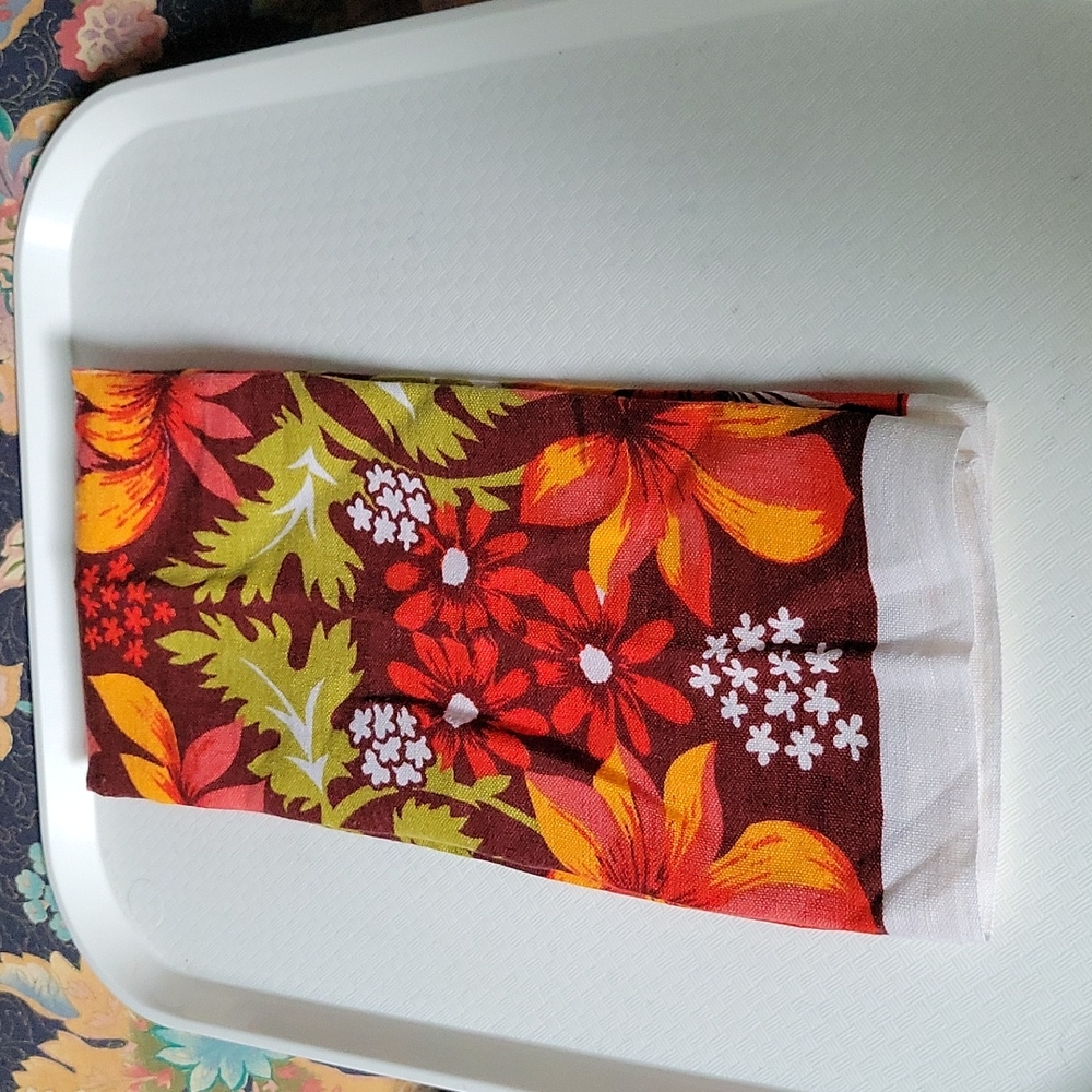 Autumn leaves linen hand towel